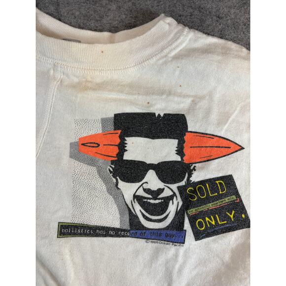 Ocean Pacific Graphic For Scientific Experiment Only Crop Top Womens Large White - Picture 8 of 14